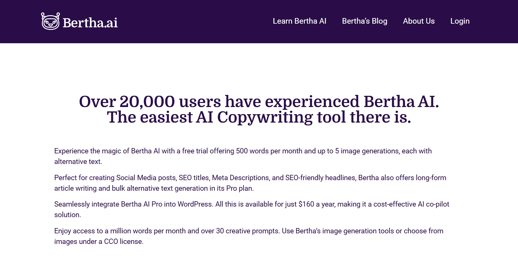 Bertha AI Writing Solution for WordPress