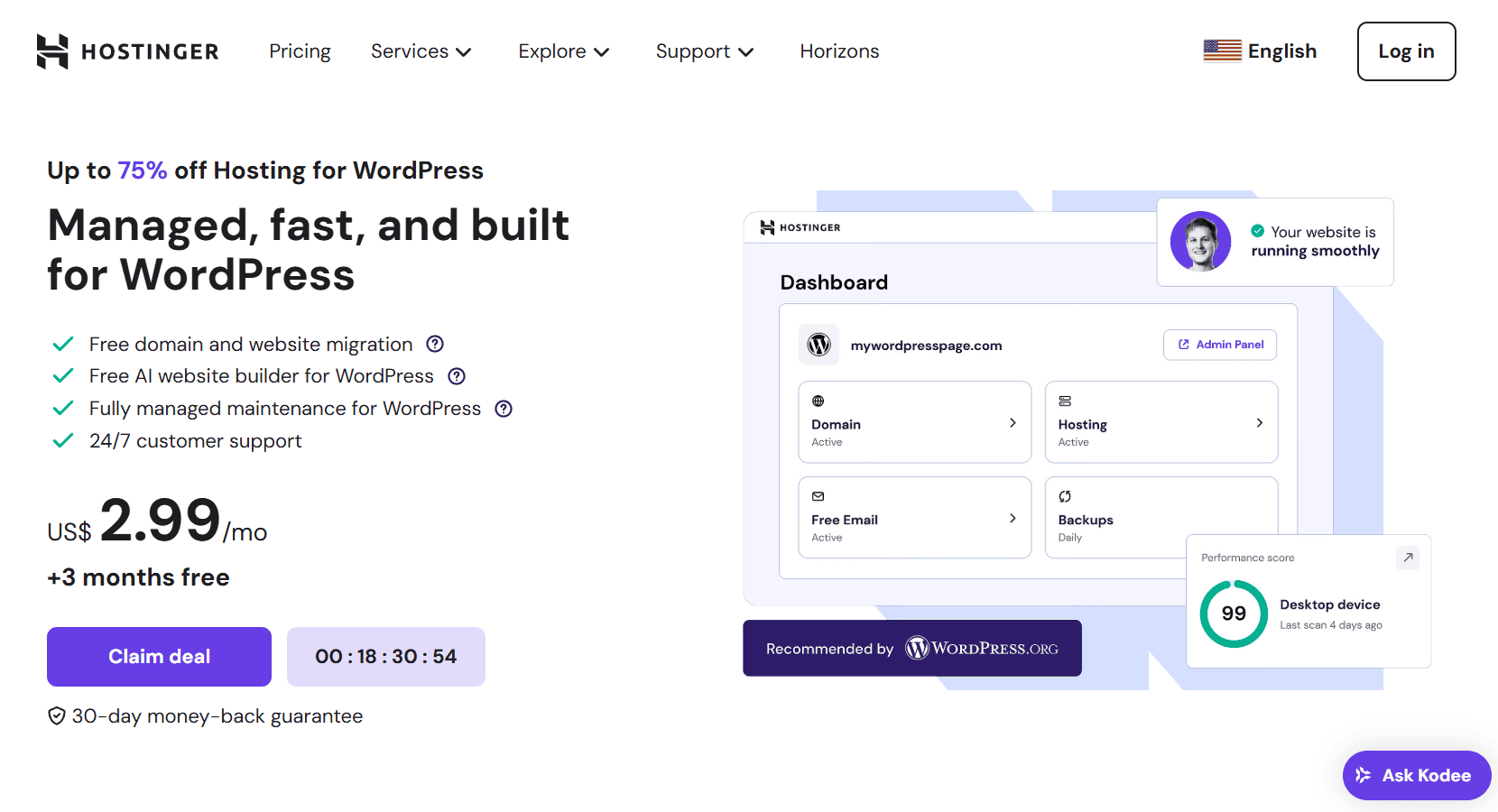 Hostinger AI Powered Hosting for WordPress